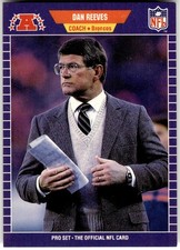 1989 Pro Set #114 Dan Reeves Denver Broncos NFL Football
