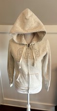 Gap Women's Hoodie Full Zip Logo Size XS Oatmeal Beige