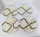 Red Wing Pottery Smart Set 1 Bread Plate 3 Saucers 6 5/8"  MCM Hand Painted 50s