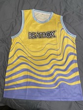 Beatbox Basketball Jersey Yellow Blue Sleeveless Mesh Size XL  HTF
