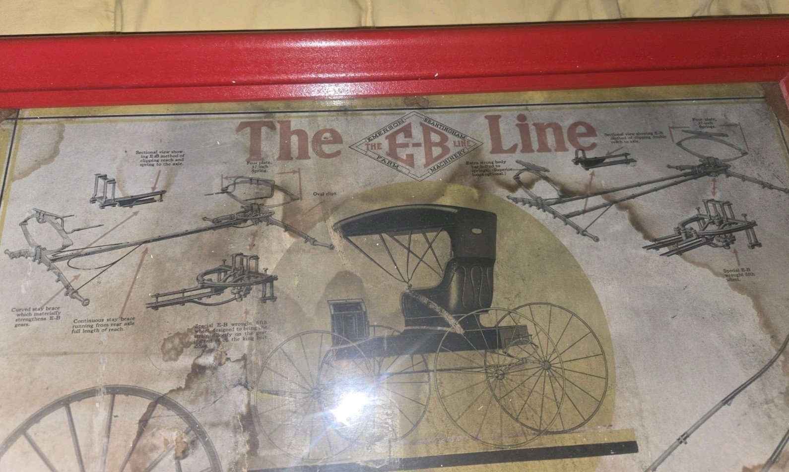 E.B. EMERSON BRANTINGHAM IMPLEMENT Company Ad Framed ROCKFORD ILLINOIS