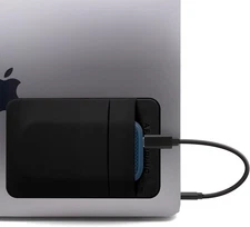 2-Pocket Adhesive Pouch for Laptop Compatible with External Portable SSD