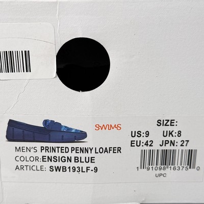SWIMS Printed Penny Loafer Shoes - NEW Mens Size 9 Ensign  display picture 1