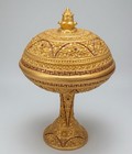 Antique Hsun-Ok Burmese Offering Vessel - Gold Gilt & Lacquer- Large 33” Tall — photo 2