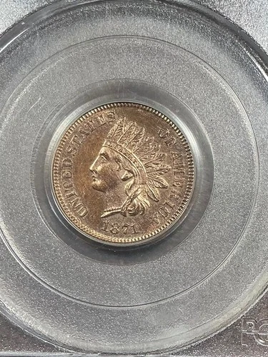 PCGS PR63RB CAC 1871 INDIAN HEAD CENT BEAUTIFUL CHOICE PROOF OGH