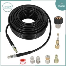 Sewer Jetter Nozzles Kit For Pressure Washer 100FT 1/4"M-NPT Drain Cleaning Hose