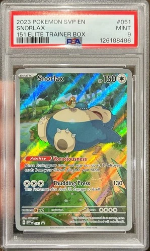 2023 Pokemon SVP EN Snorlax 151 Trainer Box Black Star Promo 051 PSA 9 Mint