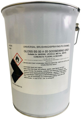 PU Emaille Bodenfarbe Streichen/Sprühen Glanz BS000A05 Gänsenähen Grau 5L