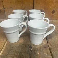 Pottery Barn Gabriella Mug Coffee Tea Cups Stoneware Made in Portugal