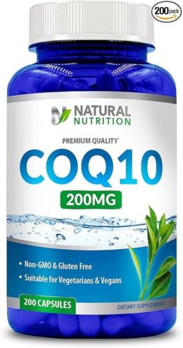 CoQ10 200mg 200 capsules / USA MADE / Gluten Free / Non- GMO / Free SHIPPING..