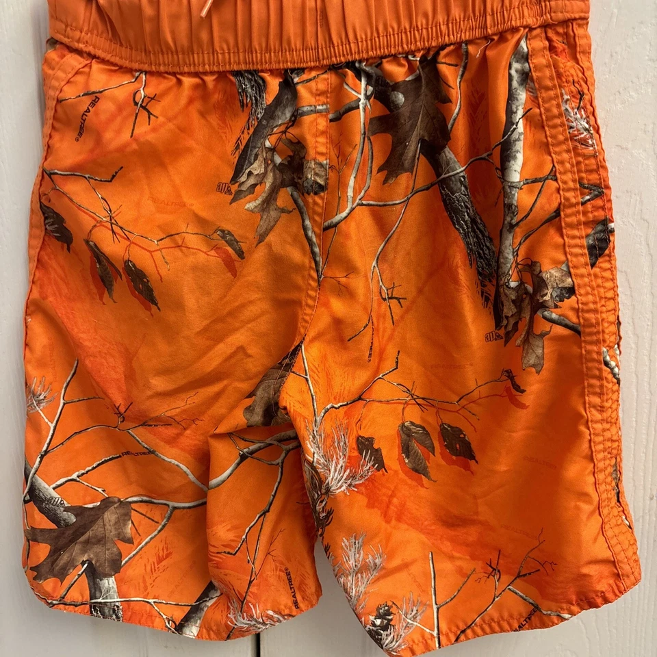 Real Tree Orange Boys Swim Board Shorts Trunks 6/7. Unlined. Country - Image 4 of 4
