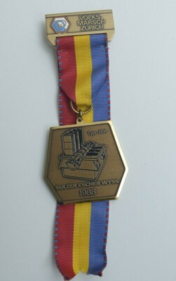 1978 Vintage Germany Volks-Marsch Zurich Medal Sulzer Escher Wyss TYP: RIK