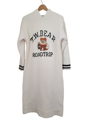 Teenie Weenie T.W.Bear Roadtrip Hooded Long Fleece Dress Sz 160/84A (SM)