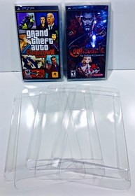 10 Box Protectors For PSP Video Games   Clear Playstation Portable Cases Sleeves