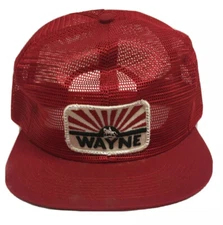 Vintage 80s Wayne Feed All Mesh Patch Trucker Farmer Snapback Hat Cap