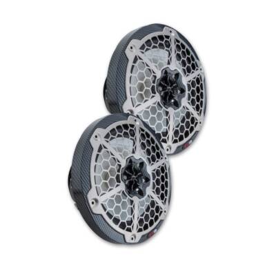 DS18 CF8 8'' 375 Watts Max 2-Way 4-Ohms Marine Coaxial Speakers w/ RGB Lights