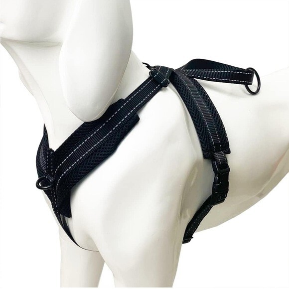 Dog Harness Large Dogs No Pull Adjustable Nylon Material Front/Back Leash Clips