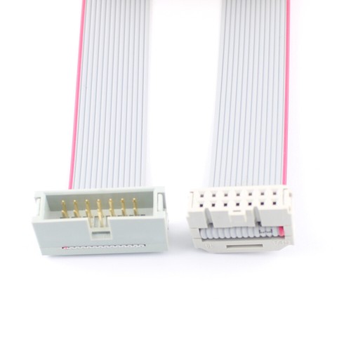 1Pcs 2.54mm Male Box Header 14 P To IDC FC Female 14 Pin Flat Ribbon Cable 30CM - Picture 3 of 4
