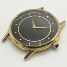 Vintage Seiko 5Y30-6060 Quartz 32mm 2 Jewels Black Dial Gold Toned Parts Repair