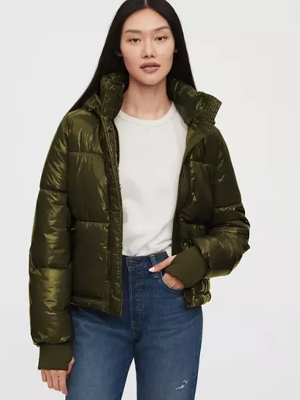 Gap green on sale puffer jacket