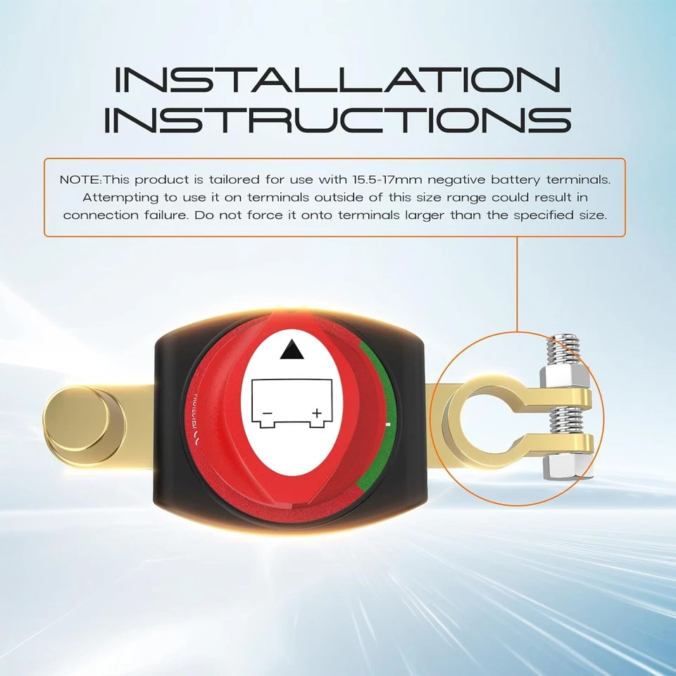 Top Post Battery Disconnect Switch 12-48V Marine Battery Cut-Off Switch Isolator - Image 4 of 4