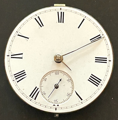 Vintage Clarke & Co. London Fusee Pocket Watch Movement Good Balance 41.2mm
