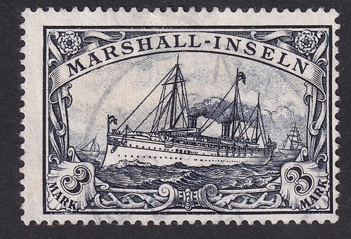 Islas Marshall 3 Mk. Yate imperial Mi.Nr. 24 matasellados valor 240€ (4081)