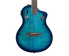 Ortega Guitars Rtpdlx-fma Tourplayer Thinline A/e Nylon - Blue Burst