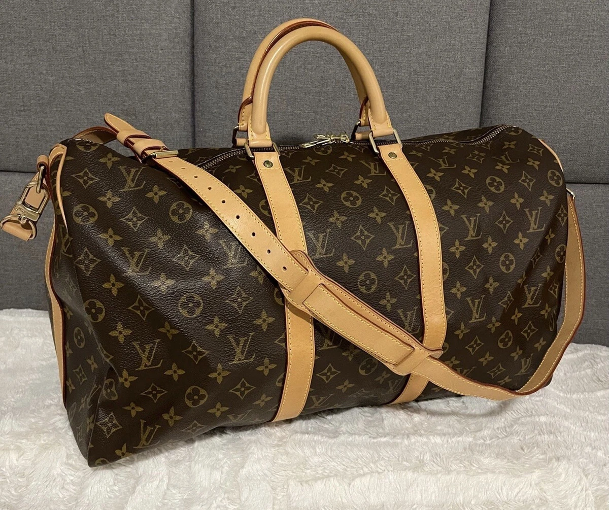 Brown Louis Vuitton Monogram Keepall Bandouliere 50 Travel Bag