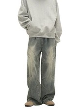 Vintage Sand Washed, Wide-Leg Jeans