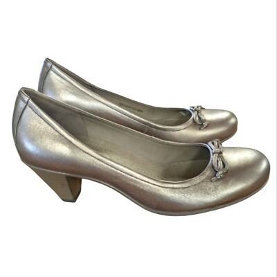 Ecco Metallic Leather Comfort Pumps Size 39