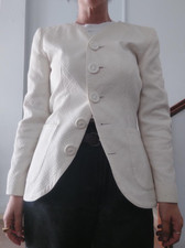 Vintage Stunning YSL Yves Saint Laurent Variation White Blazer Textured Jacket