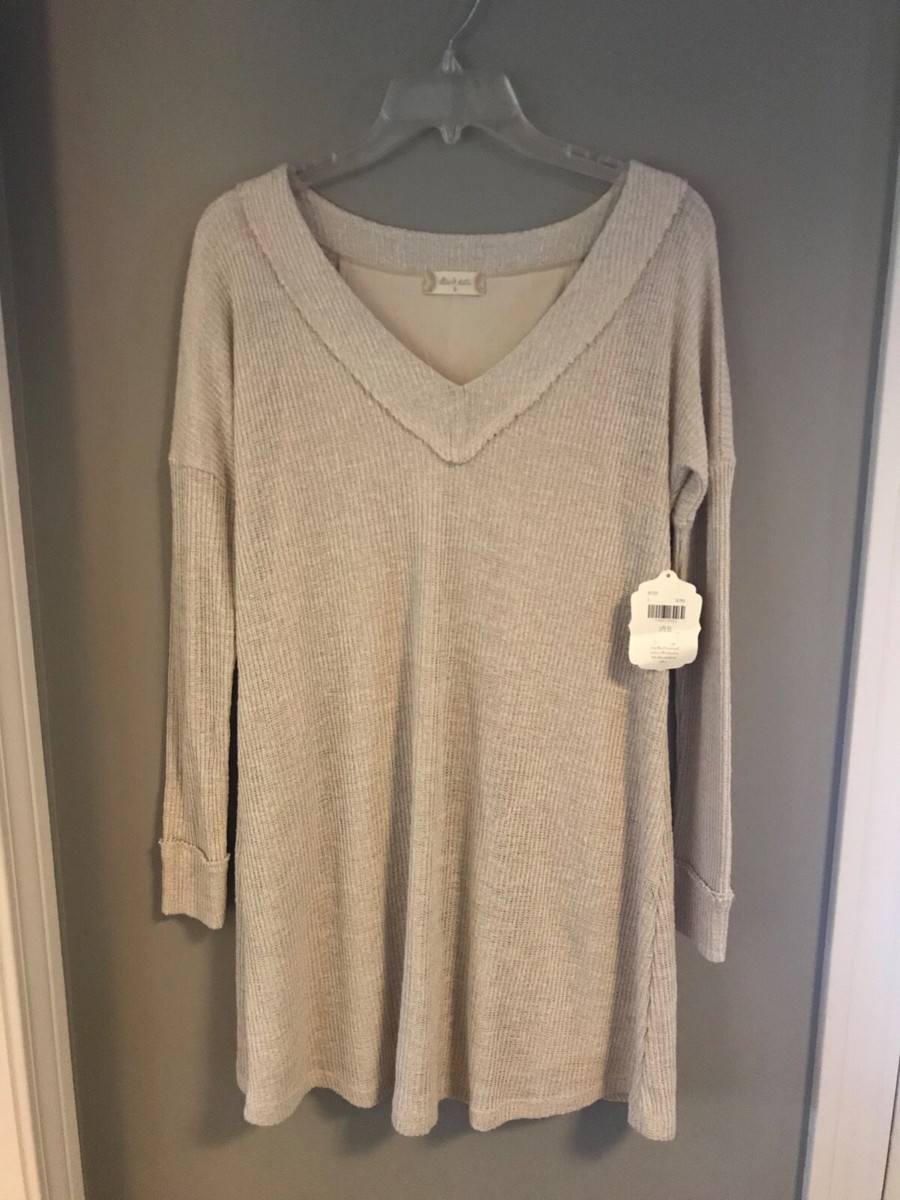 altar'd state Ribbed Knit Long Sleeve Vee Neck Sweater Dress | Sz S New w/tags altar'd state Ribbed Knit Long Sleeve Vee Neck Sweater Dress | Sz S New w/tags