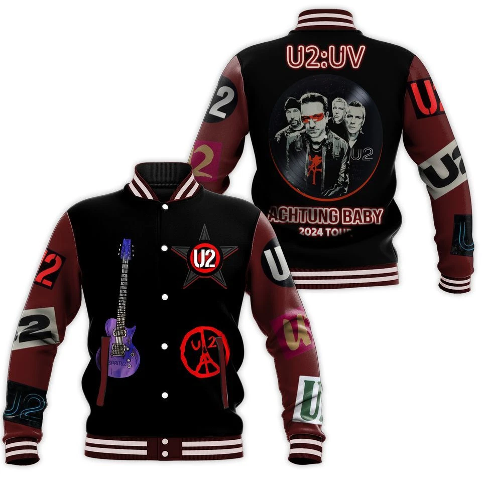 U2 Rock Band Baseball Jacket, Achtung Baby Baseball Jacket