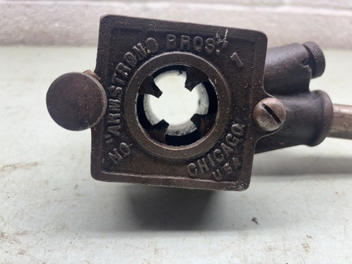 F. ARMSTRONG BRIDGEPORT Stock Pipe Threader Die Set w/ Dies Heavy Duty USA Made - Imagen 23 de 24