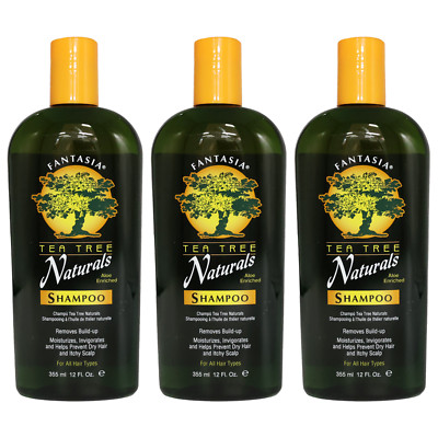 Fantasia IC Aloe Enriched Moisturizes Tea Tree Shampoo 12oz Itchy Scalp- 3 Pack