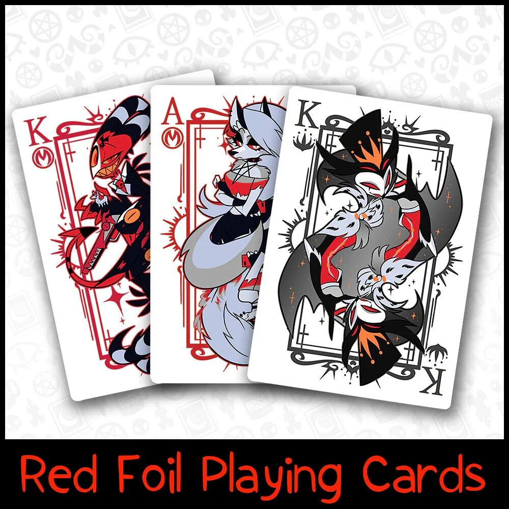 Helluva Boss Black and Red Variant Foil Playing Cards | eBay