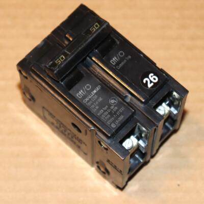 One Challenger C250 2 Pole 50 Amp Plug In Breaker  BK#26