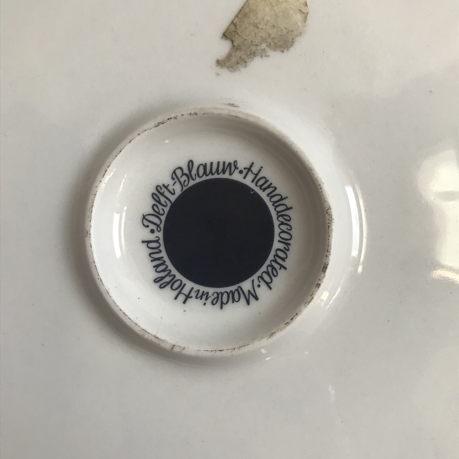 Large Blauw Delft Holland Hand Decorated Blue Windmill Plate, J C Hunnik 12” EUC