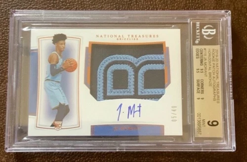2019-20 Ja Morant National Treasures Bronze RPA 5/49 BGS 9 w/10 AUTO SICK PATCH!