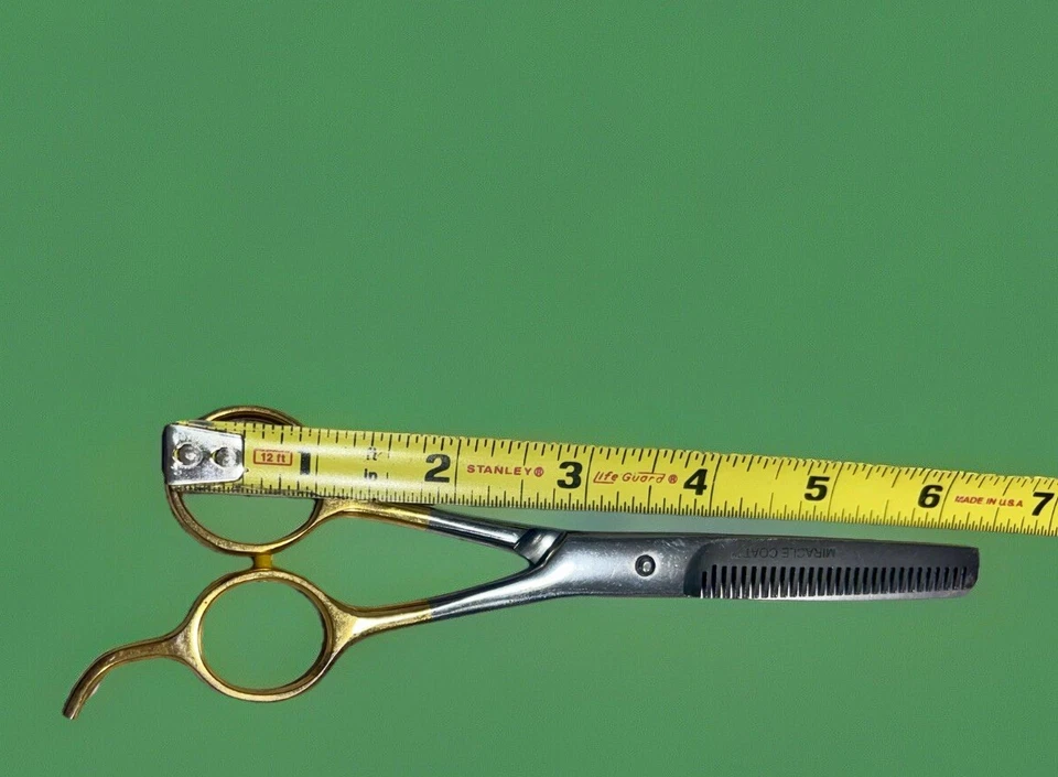 Tijeras adelgazantes de pelo de perro mascota de acero inoxidable Miracle Coat con funda 6 1/2 pulgadas Foto 4 de 4