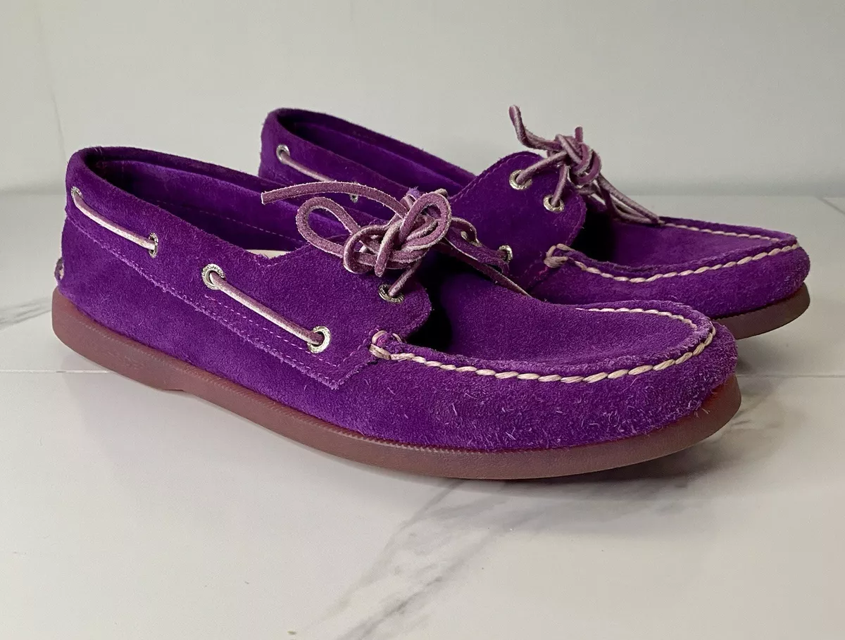 Purple sperry shoes deals