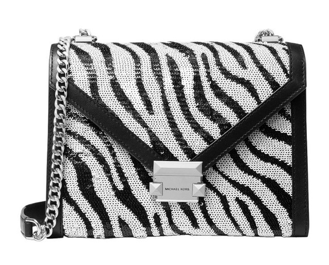 Michael Kors whitney shoulder bag printed zebra leather construction