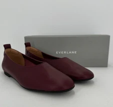 Everlane The Italian Leather Day Glove Flats in Bordeaux size 9.5 Women's NIB