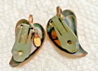 VINTAGE SIGNED RENOIR BRIGHT COPPER LEAF CLIP-ON EARRINGS — photo 2