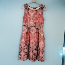 Reborn Midi Dress Women's Size Small Schoop Neck Paisley