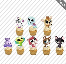 16 Littlest Pet Shop Cupcake Topper Pick Favor Birthday Party Decorations