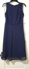 FLASH SALE Womens VENUS Fit Flare Sleeveless Dress 4 Small Navy Blue Sheer Lined