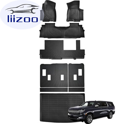 Floor Mats Liner Set for Chevy Chevrolet Suburban/GMC Yukon XL 2024-2021 8 Seats