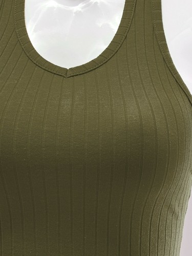 Top corto básico sin mangas con halter acanalado FashionMille para mujer sin espalda - Imagen 26 de 37